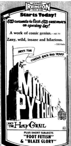 Montey Python at the Irvington in 1975