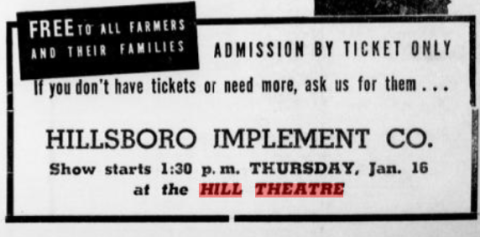 Advertisment.&nbsp;The Hillsboro Argus, 9 Jan. 1947, p. 7. 