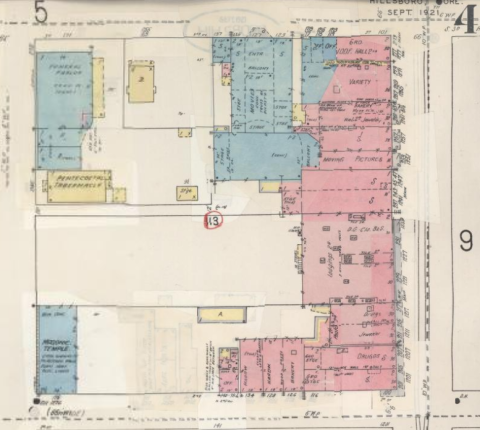 Sanborn Fire Insurance Map from Hillsboro, Washington County, Oregon. 5, Sept. 1921, www.loc.gov/resource/g4294hm.g4294hm_g073791948/?sp=5&st=image&r=-0.086,-0.017,1.215,0.477,0 