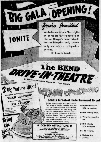Opening night advertisement