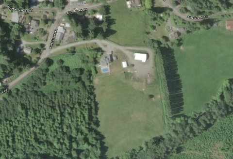 Current aerial photograph from where the Myrtle Lane Drive-In once stood