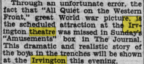 All Quiet on the Western Front in 1930