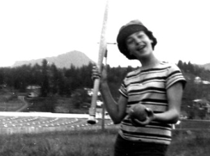 Unknown Boy at the original Eugene Drive-in circa 1955