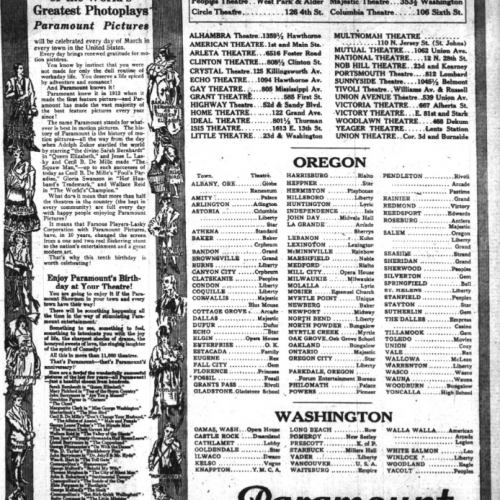 Advertisement for Paramounts 10th anniversary 