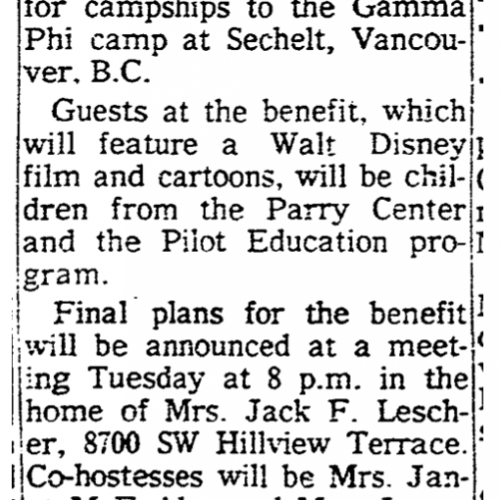 News clipping describing an upcoming fundraiser organized by a sorority
