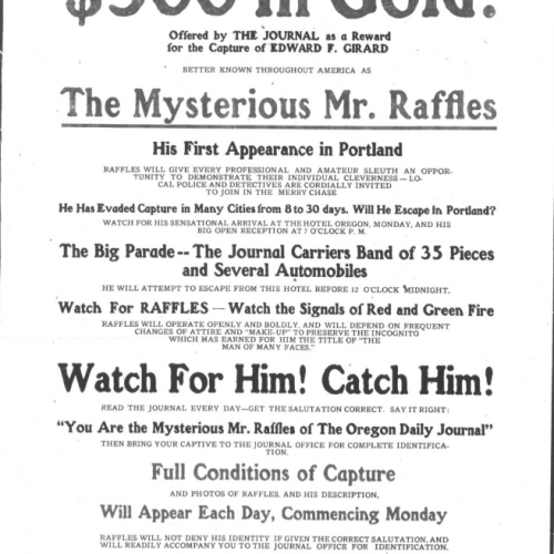Ad for Mr. Raffles