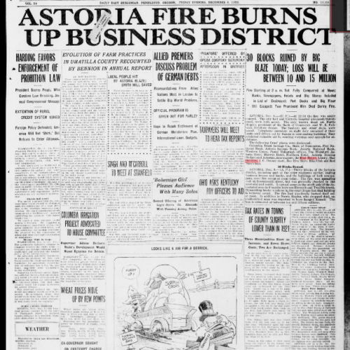 East Oregonian Dec. 08, 1922. Vol. 34 p.1. Library of Congress