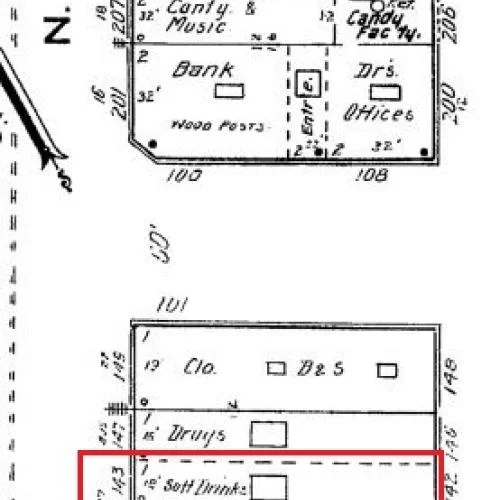 Sanborn Fire Insurance Map of Novelty theater location 