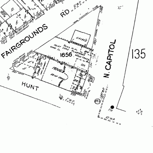 Sanborn Fire Insurance Map of Hollywood theater location