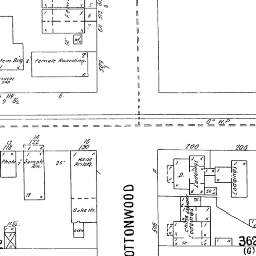 Digital Sanborn Map of where the Family Theater was located.