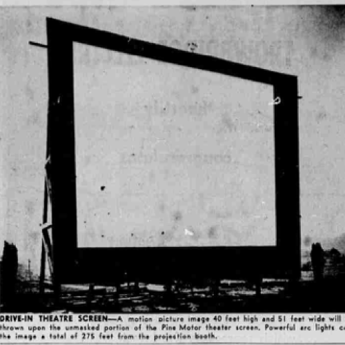 The amazing screen at Pine Motor Theatre