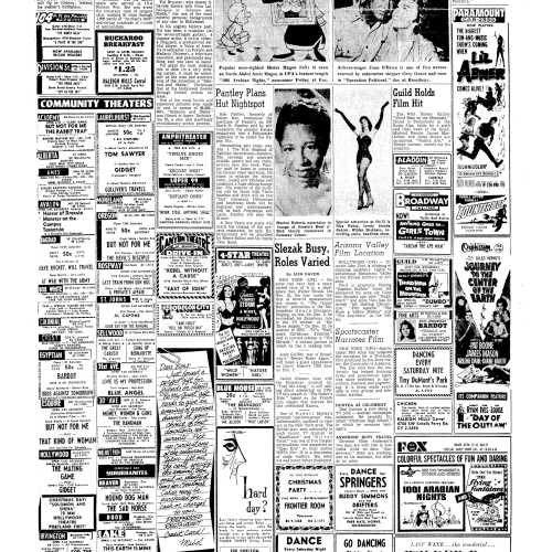 Christmas Day 70mm showing newspaper clipping