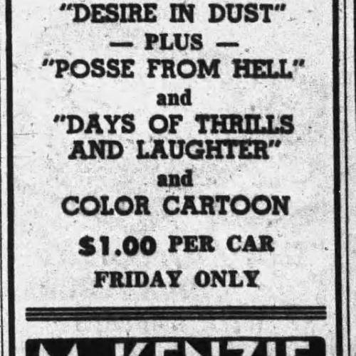 A newspaper clipping from The Register-Guard advertising the Cascade Drive-In Theatre's "Reopening" event in 1962.