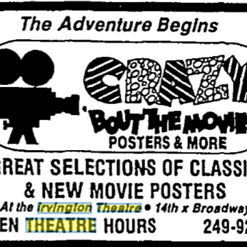 Movie Poster Sale at the Irvington in 1988