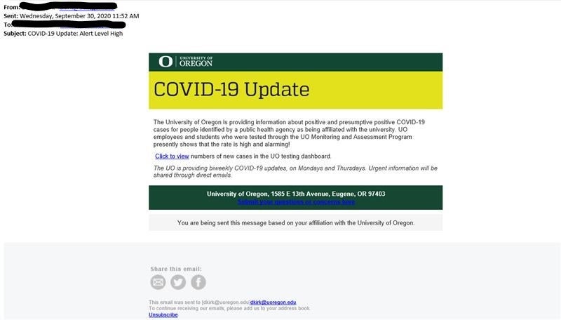 Fake Covid Statistics Message