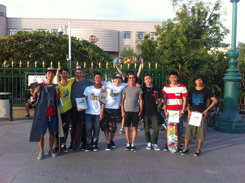 Erik Thorbeck (third from left) and friends