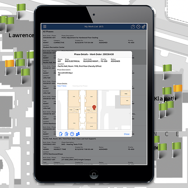 screenshot of map app on ipad on map with flags