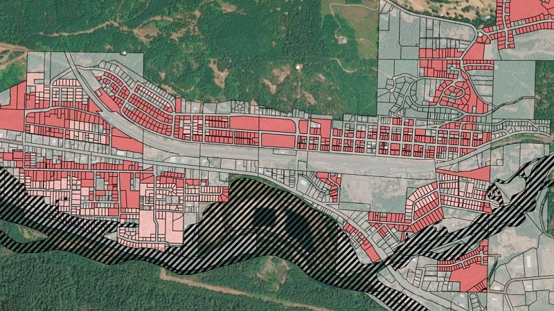 Map of Oakridge site analyzed by GIS class