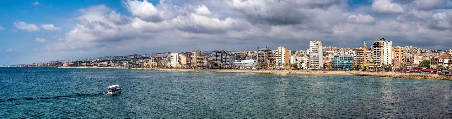 Panoramic coastline cityscape in the middle east