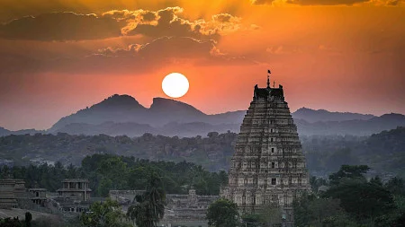 a sunset in Karnataka