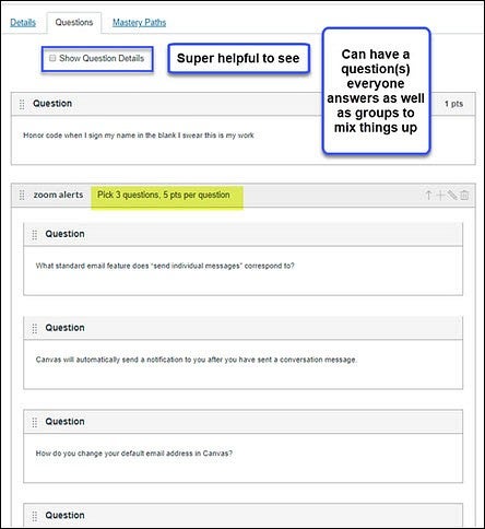 Quiz show question details