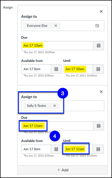 Canvas assign additional time to 1 student