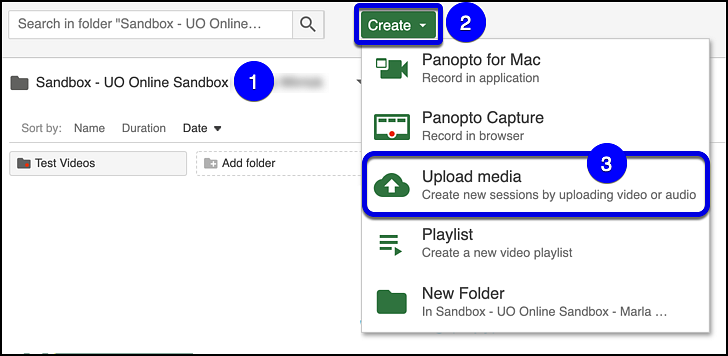 Panopto upload media