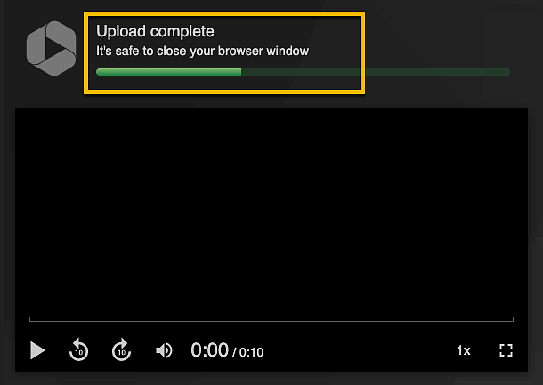 Upload complete message in Panopto Capture window.