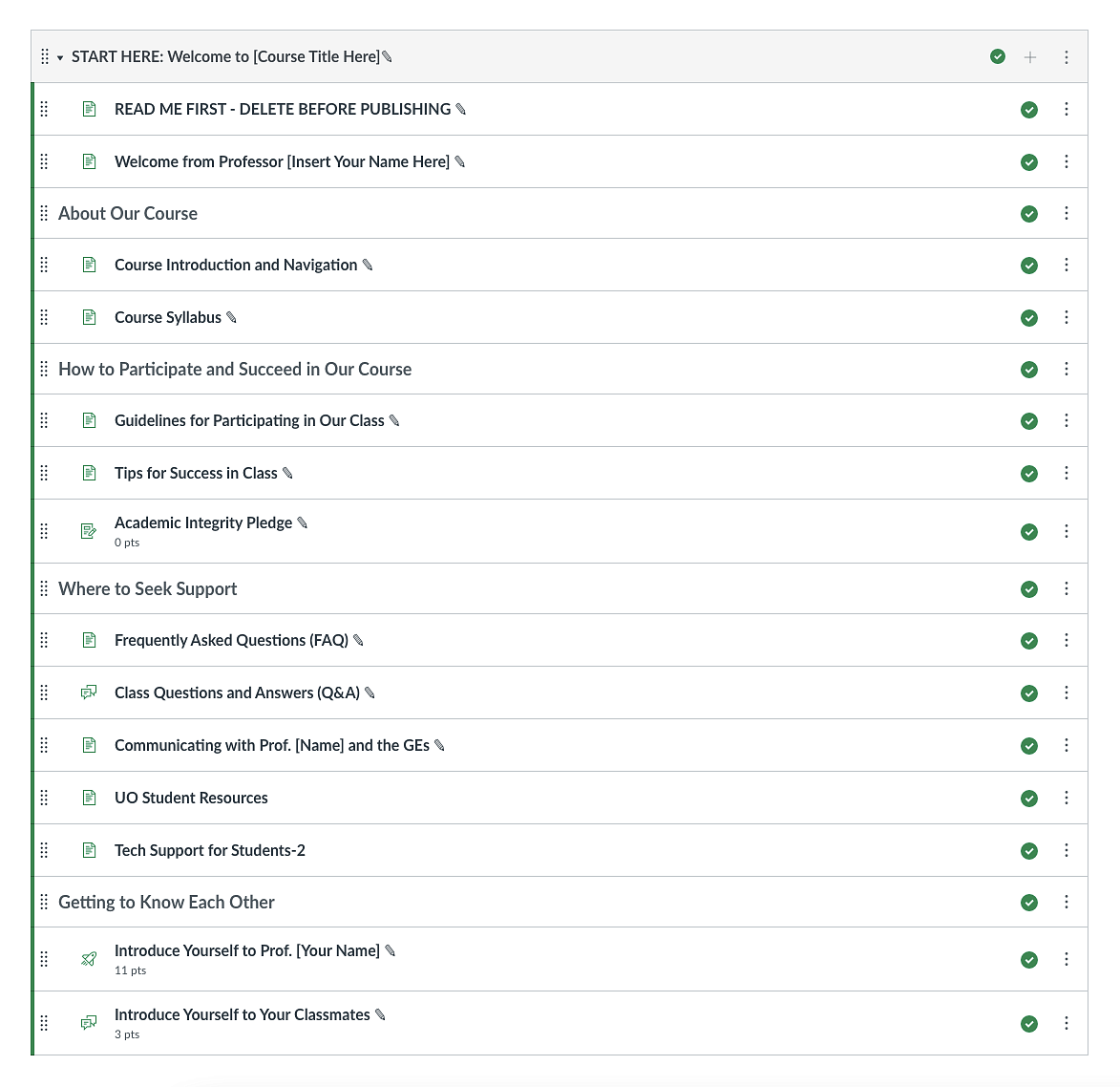Welcome Module Template