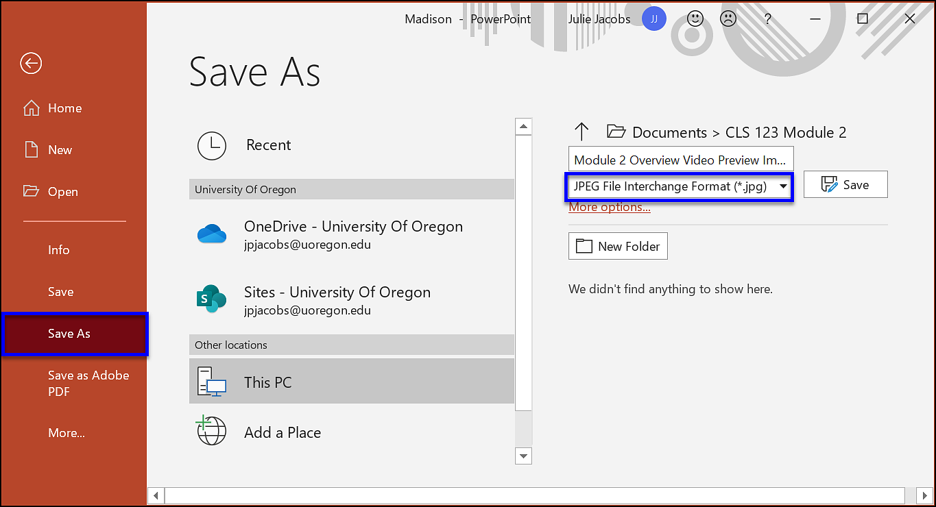 PowerPoint Save as JGP 