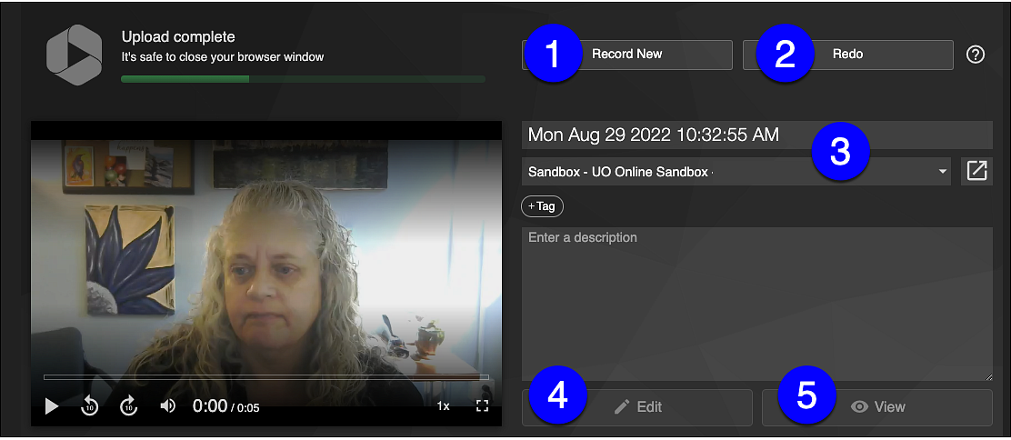 Panopto Capture Upload Screen Options