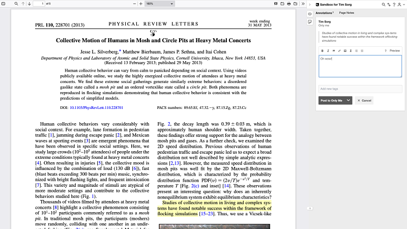 Hypothesis annotation