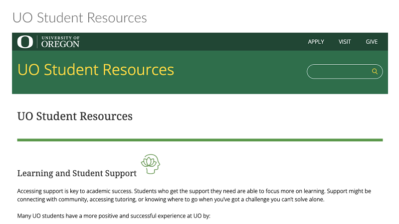 UO Student Resources