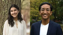 Truman Scholarship finalists Luda Isakharov (left) and Kavi Shrestha (right) 