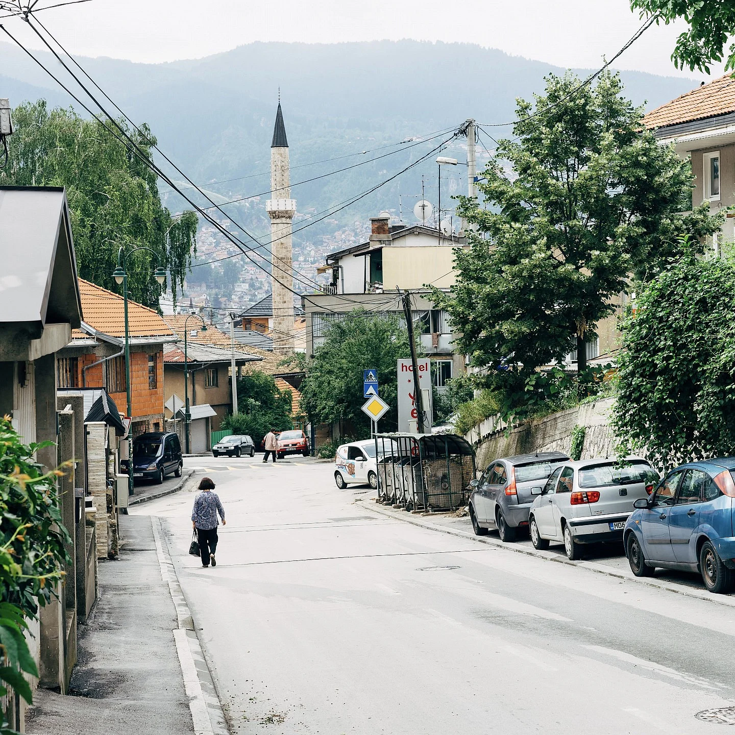 European city street scape.