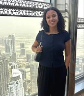 Sarah Shewaye has curly black hair