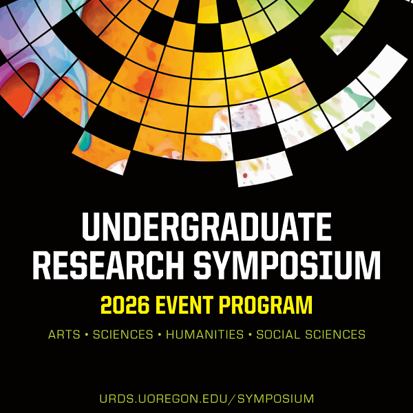 2026 Undergraduate Research Symposium Cover with color wheel logo & title