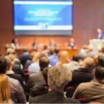 view from audience at a presentation