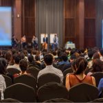 view from audience at a presentation