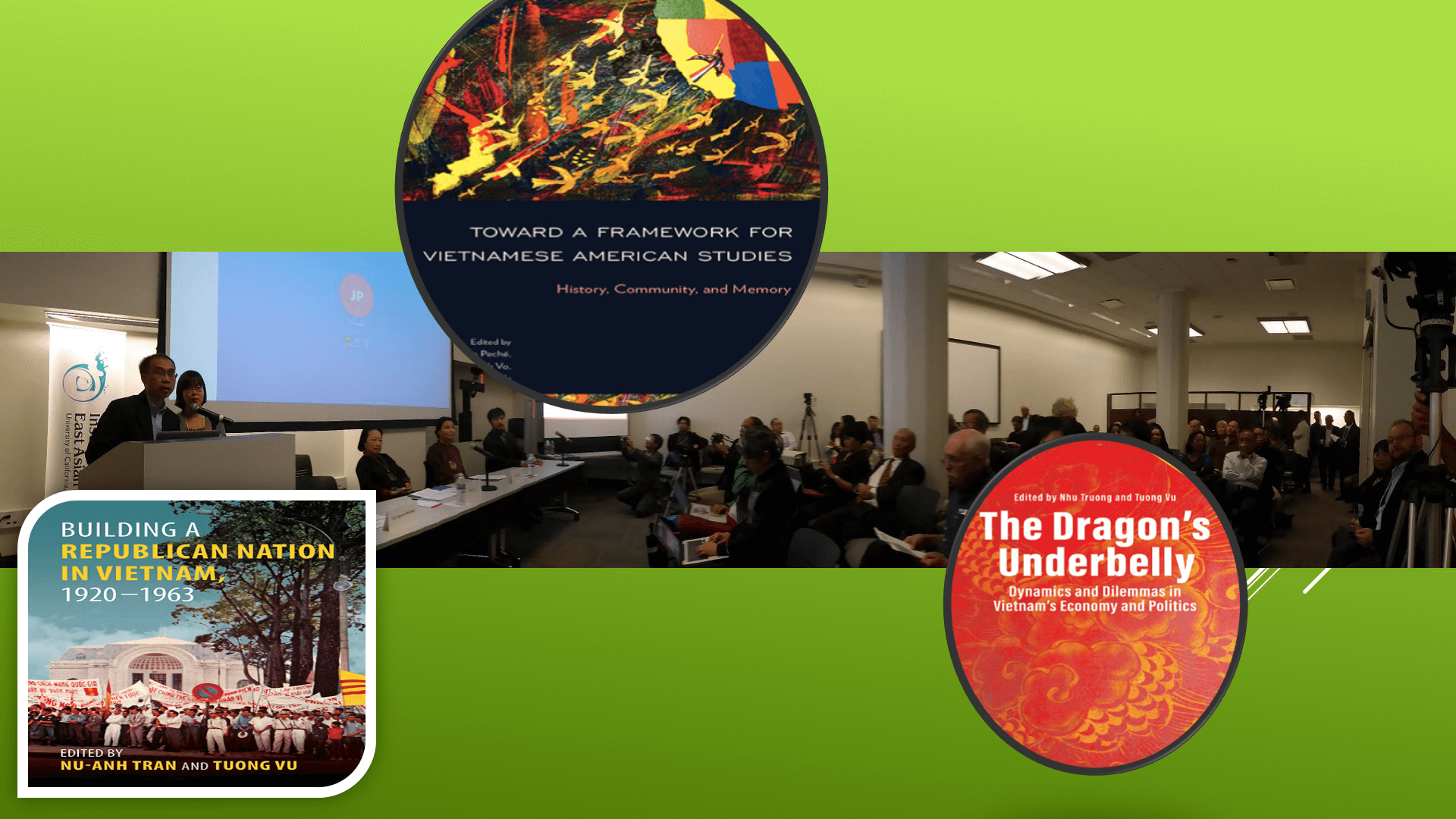 Screenshot of book covers and presentation