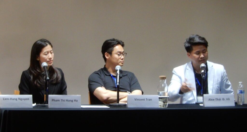 Panel 3 speakers featuring Pham Thi Hong Ha, Vincent Tran, and Alex-Thai Vo