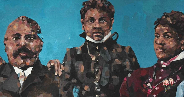 Oil portrait of an African-American family