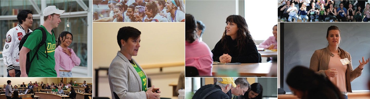 A collage of images of speakers and attendes from the Taking Flight event