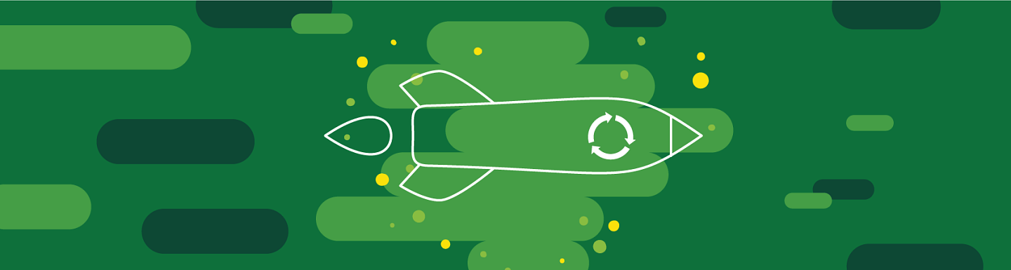 Simple digital lineart of a rocket ship