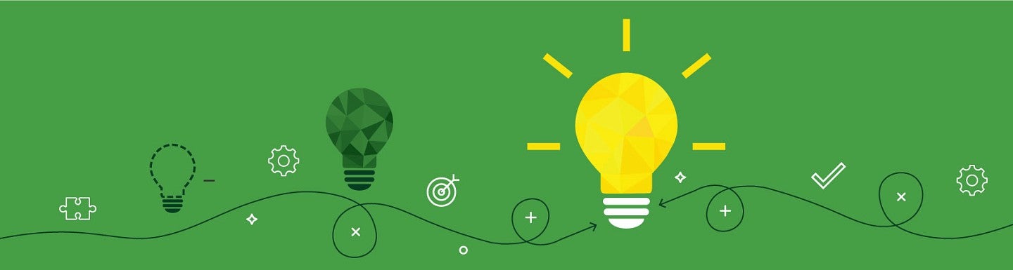 Simple digital art of light bulbs