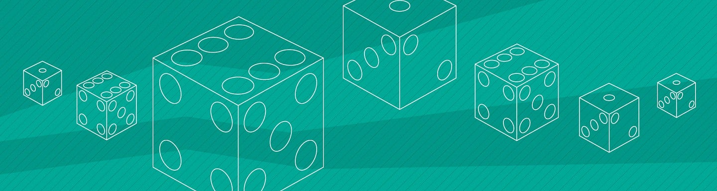 Illustration of dice against a turquoise background