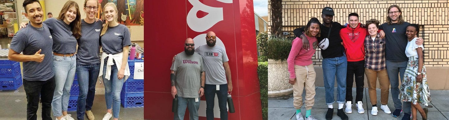 Collage of photos of MBAs at their internships