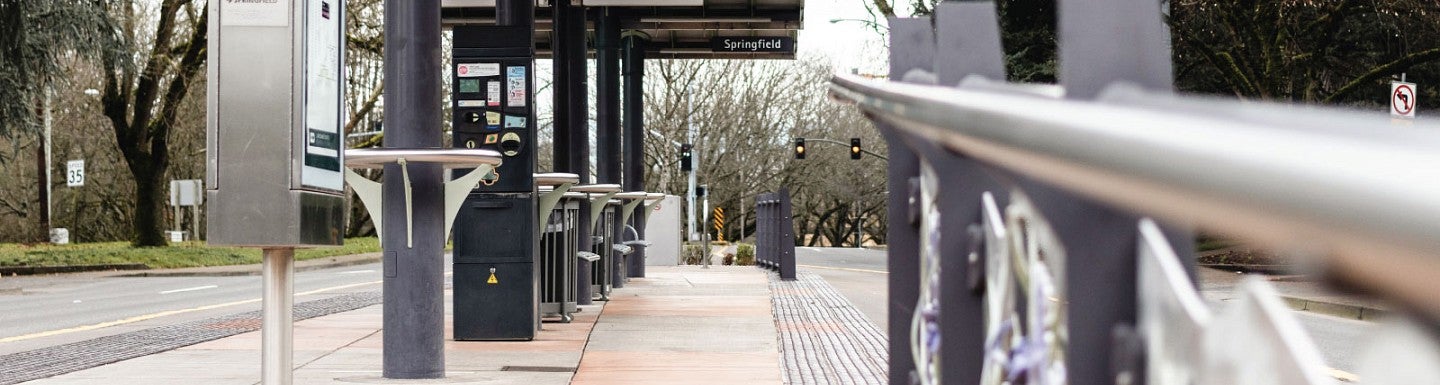 Photo of a bus station in Eugene, Oregon