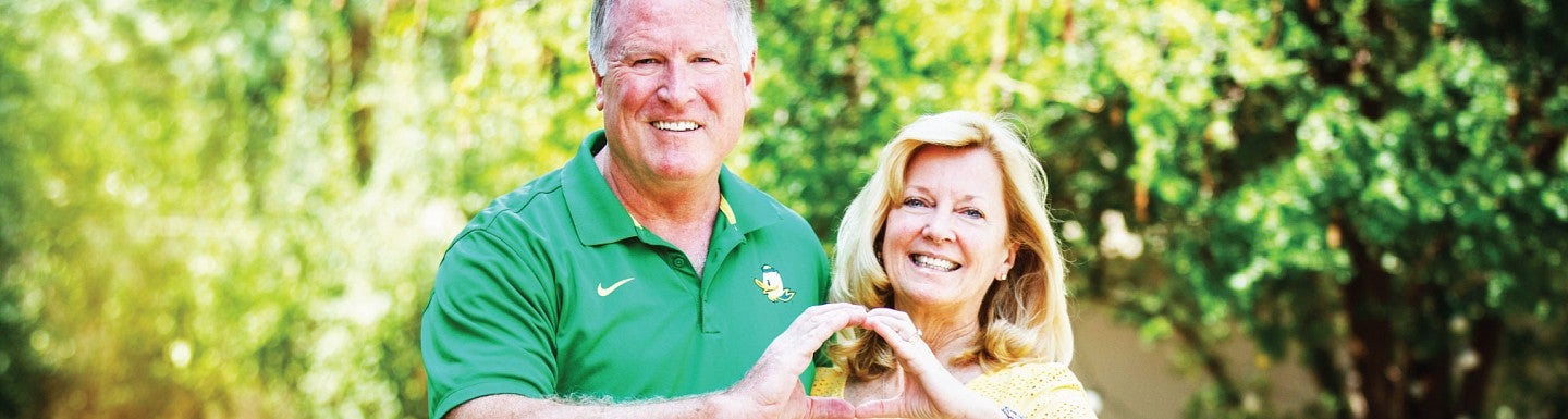 Jay and Kim Mohr throw the O