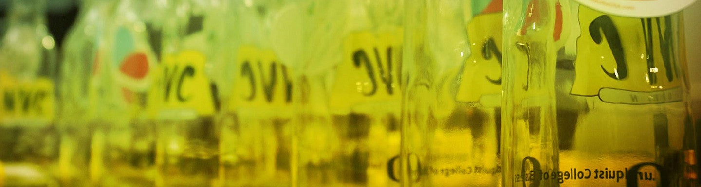Close-up shot of NVC swag bottles